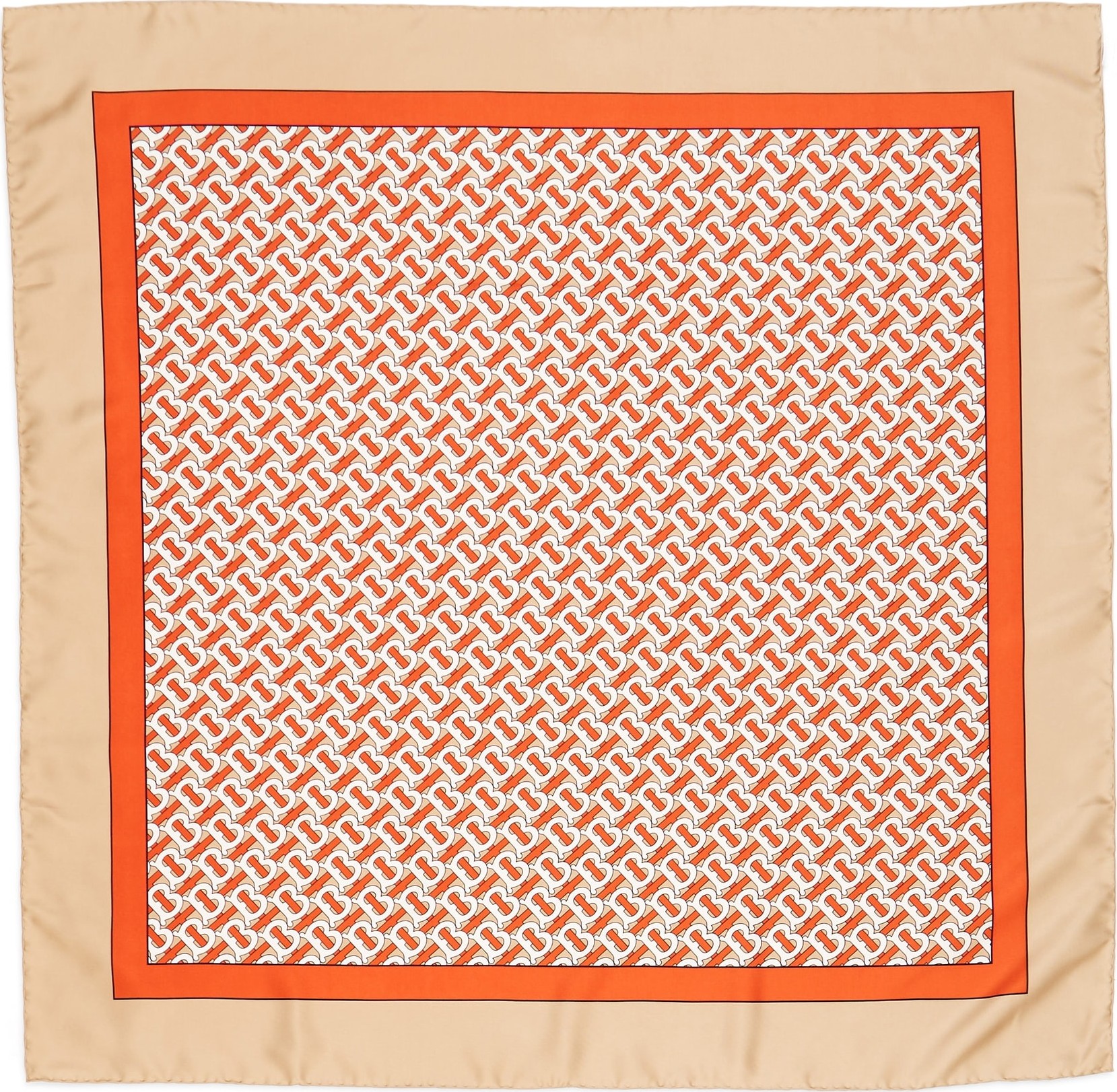 Burberry London England Monogrammed Square Silk Scarf