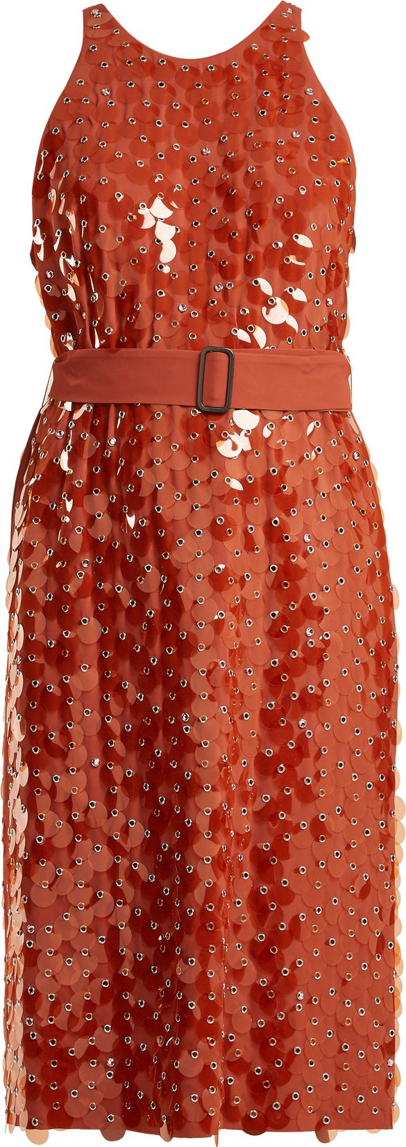 Bottega Veneta Sequin and eyelet-embellished crepe dress