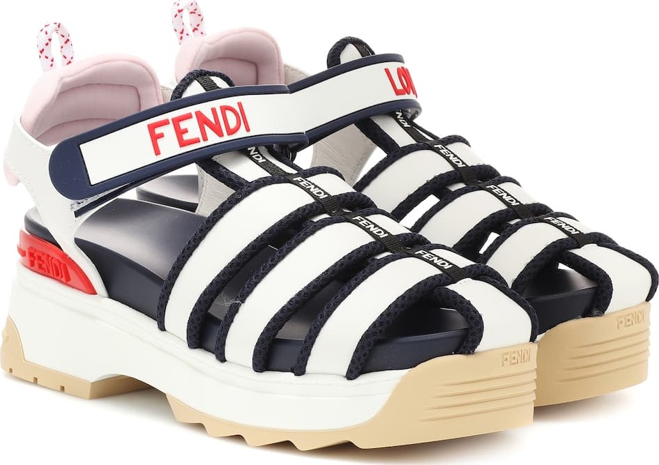 Fendi T-Rex leather sandals