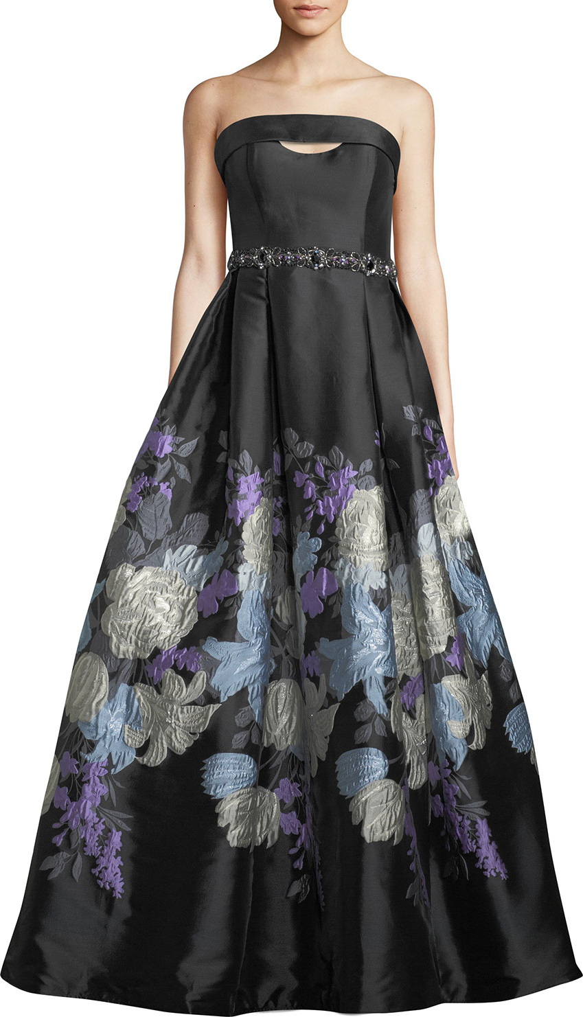 Jovani Strapless Jacquard Ball Gown