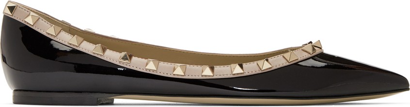 Valentino Black Valentino Garavani Patent Rockstud Ballerina Flats Valentino Black Valentino Garavani Patent Rockstud Ballerina Flats