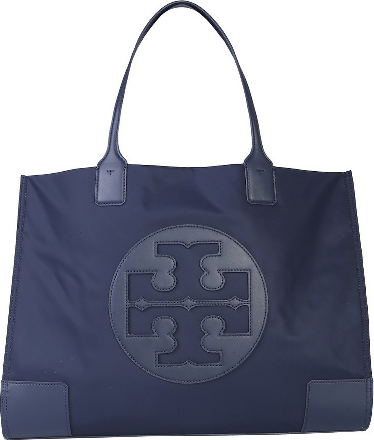 Tory Burch Ella Blue Navy Nylon & Leather Tote Bag