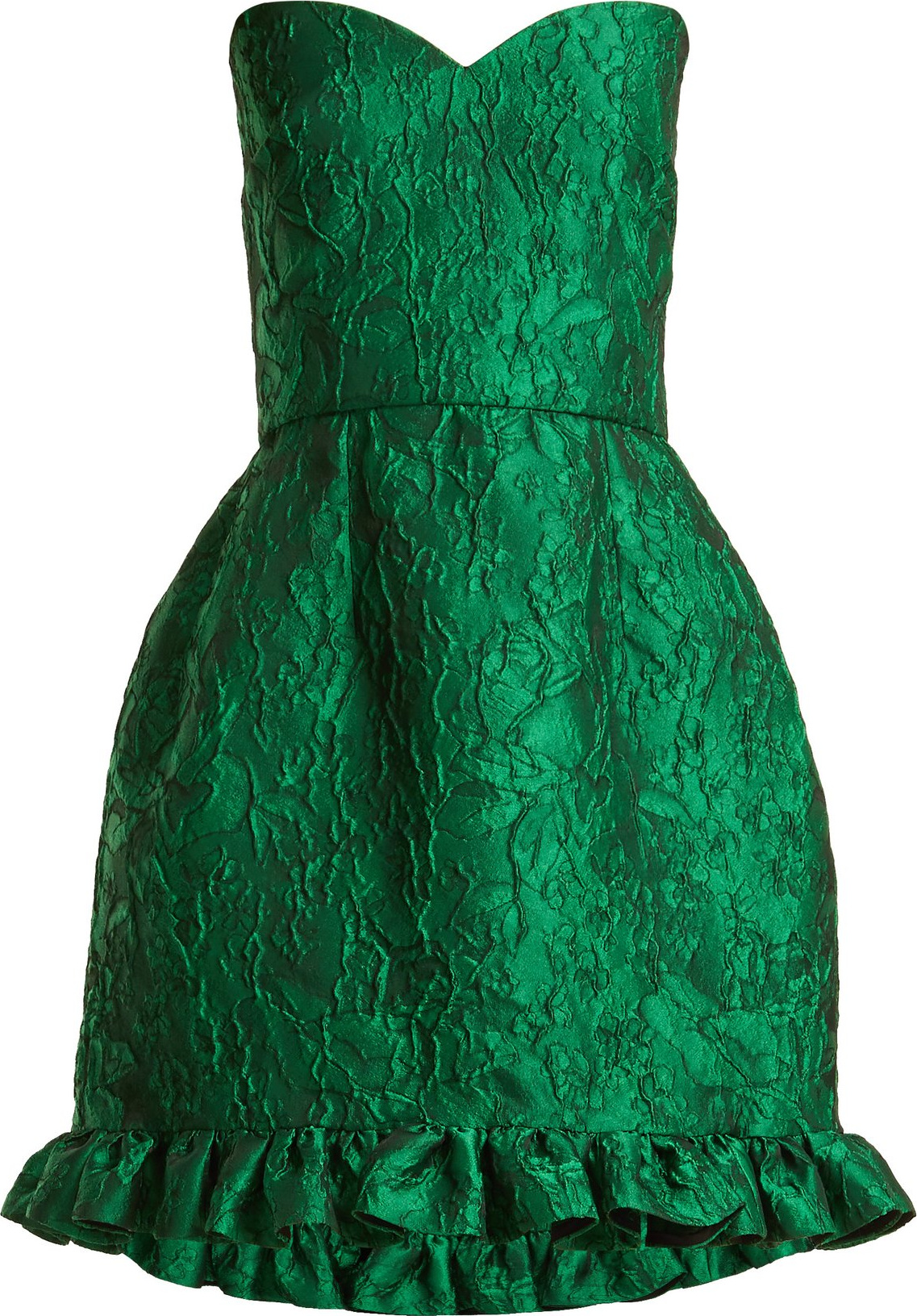 Emilio De La Morena Golde floral-jacquard strapless mini dress