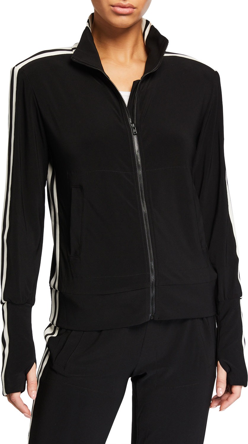 Norma Kamali Side-Stripe Turtle Track Jacket