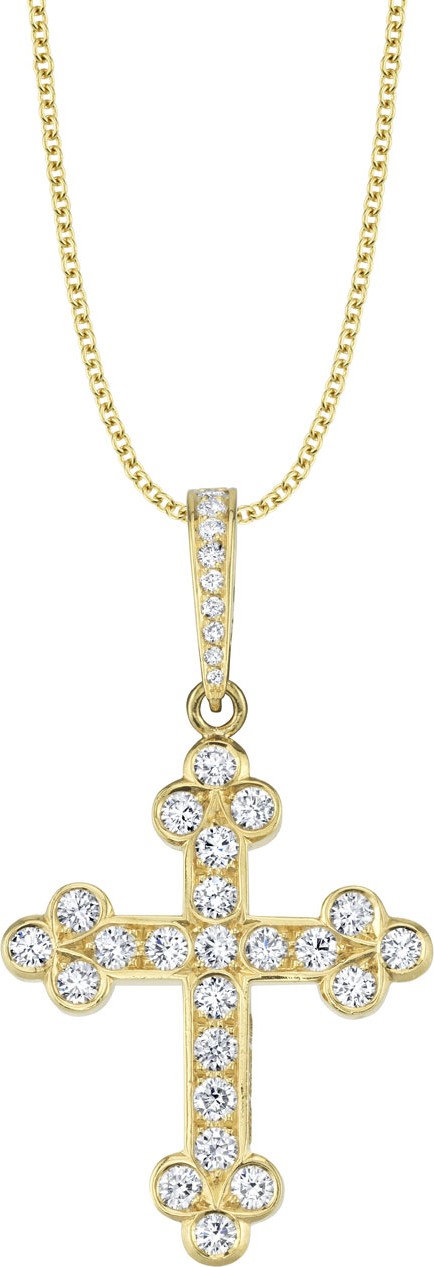 Cynthia Bach 18k Gold Diamond Cross Pendant