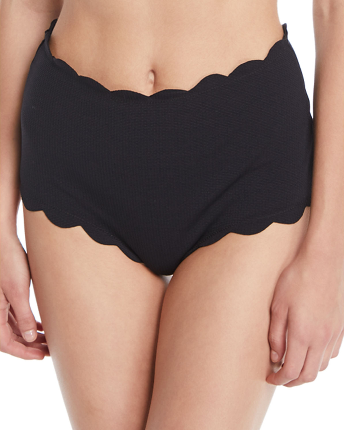Marysia Santa Monica High-Waist Scalloped Swim Bikini Bottom
