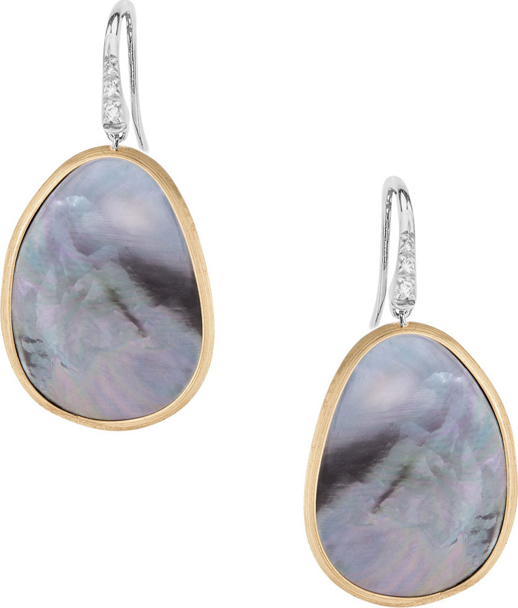 Marco Bicego Lunaria Drop Earrings with Black Mother-of-Pearl & Diamonds