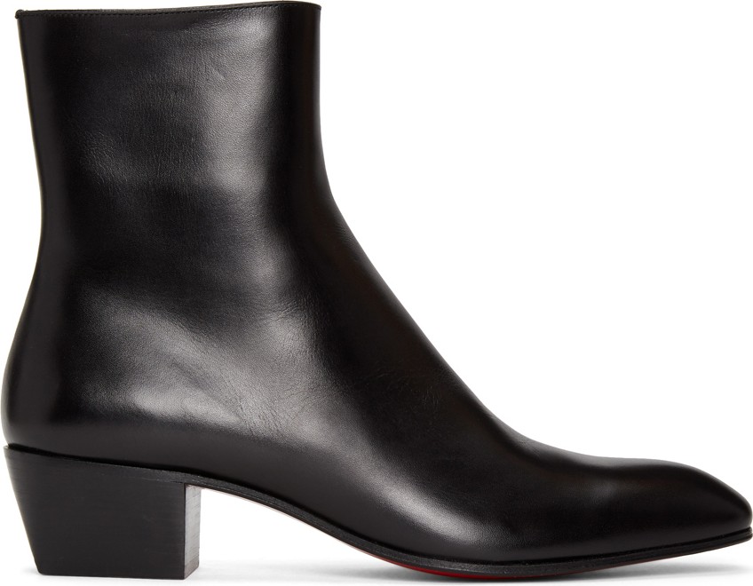 Christian Louboutin Black Jolly Zip Up Boots