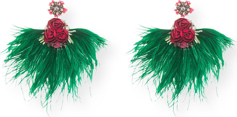 Ranjana Khan Feather Drop Earrings