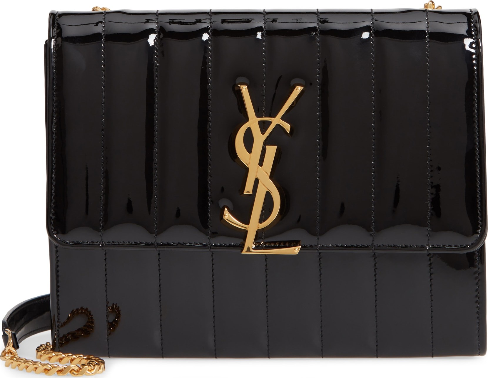 Saint Laurent Vicky Patent Leather Wallet on a Chain