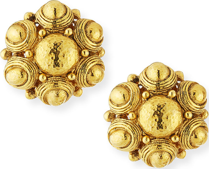 Jose & Maria Barrera Hammered Button Earrings