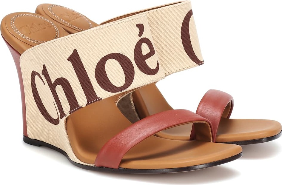 Chloe Canvas and leather wedges