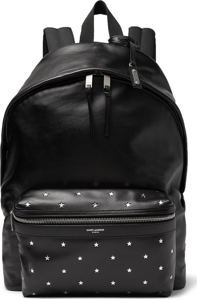 Saint Laurent City Embellished Leather Backpack