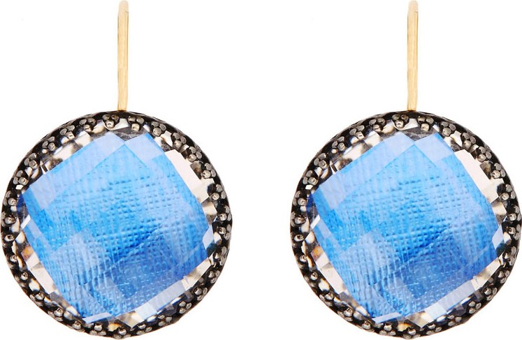 Larkspur & Hawk Olivia Topaz Drop Earrings with Azure Foil