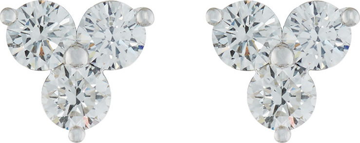 Memoire Round Diamond Trio Earrings