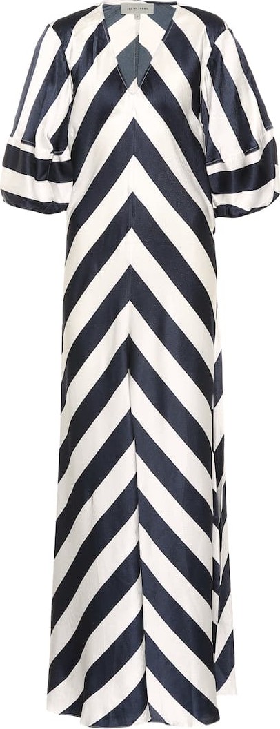 Lee Mathews Ingrid striped silk dress