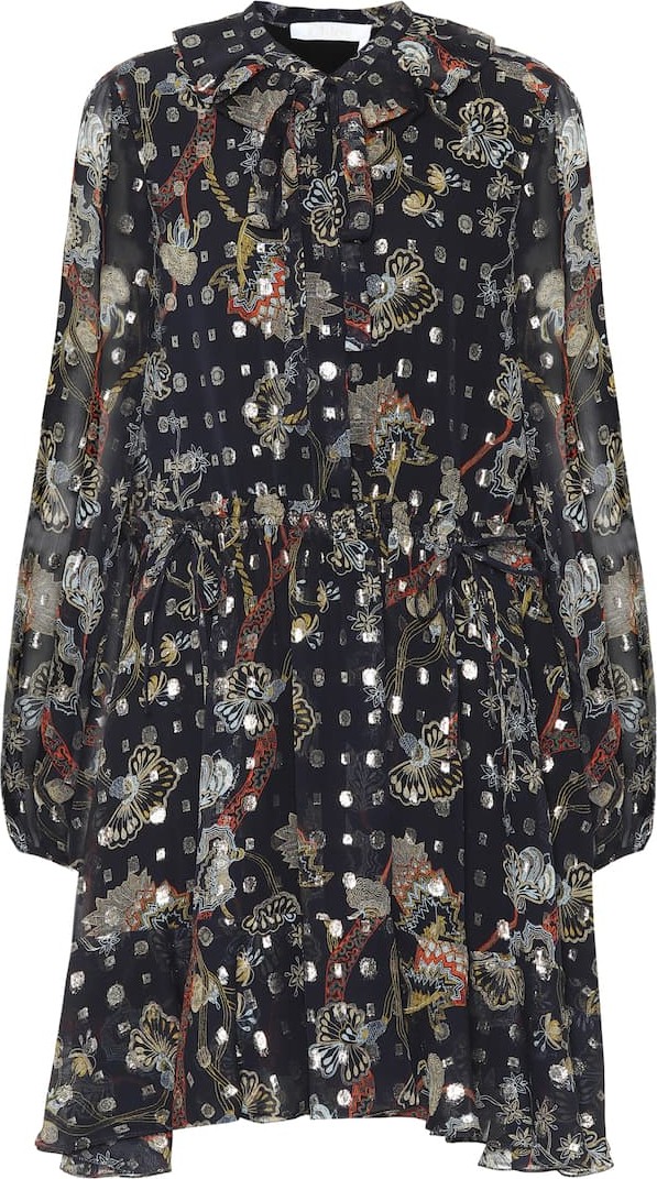 Chloe Silk fil coupé minidress