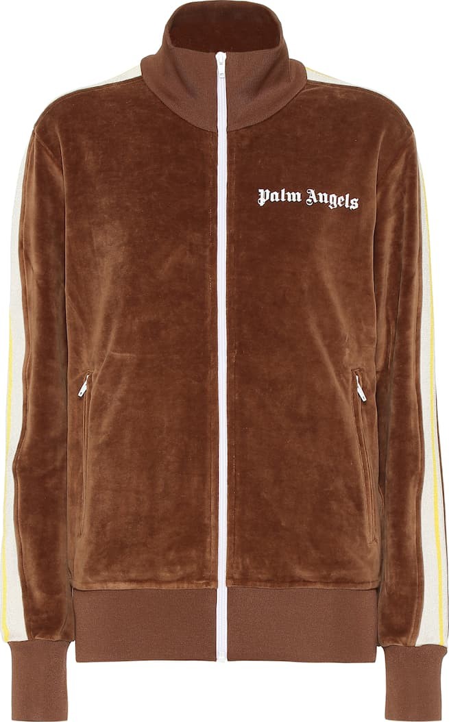 Palm Angels Logo velour track jacket
