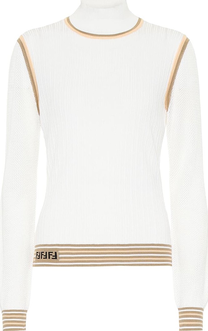 Fendi Silk ribbed-knit sweater