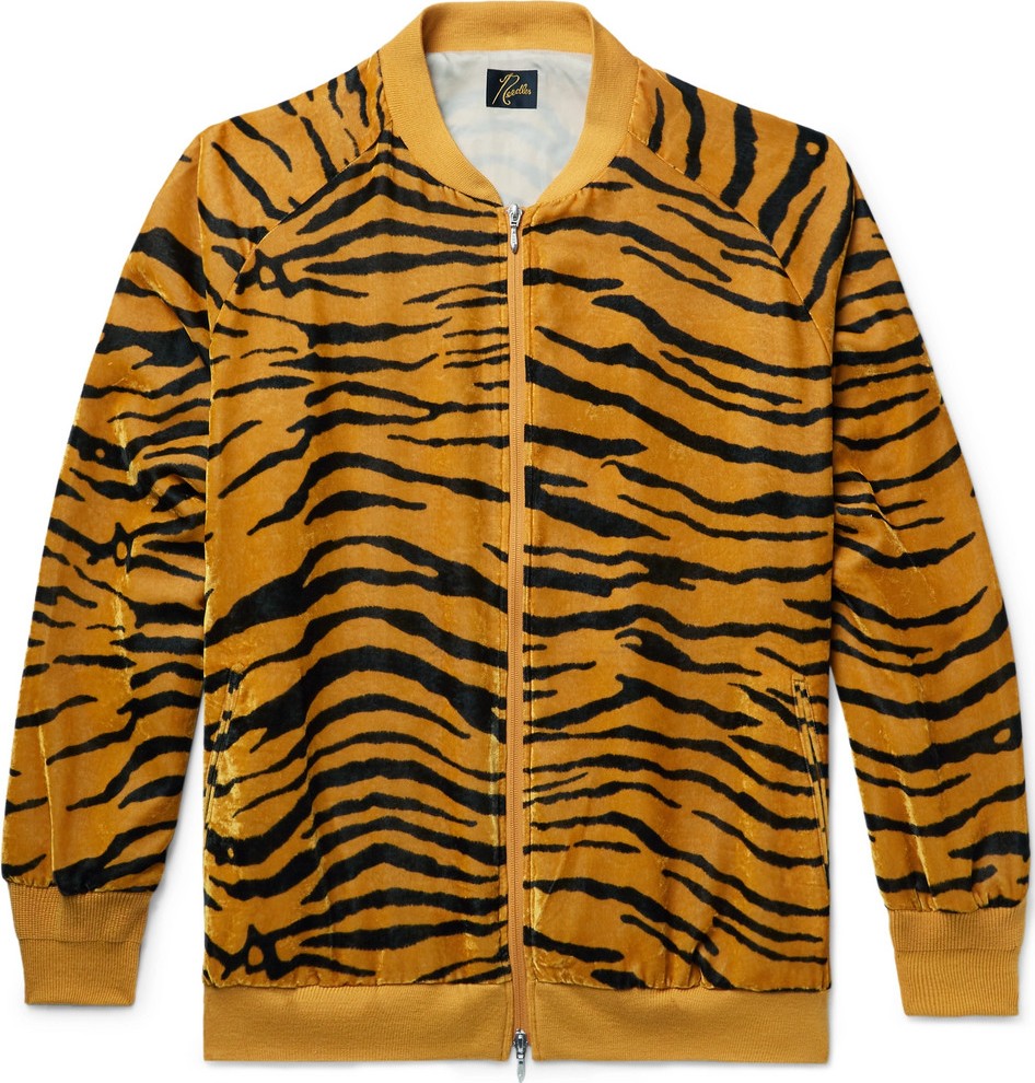 Needles Printed Velour Bomber Jacket