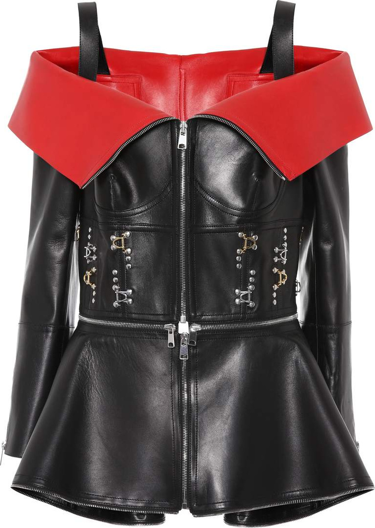 Alexander McQueen Embellished leather jacket