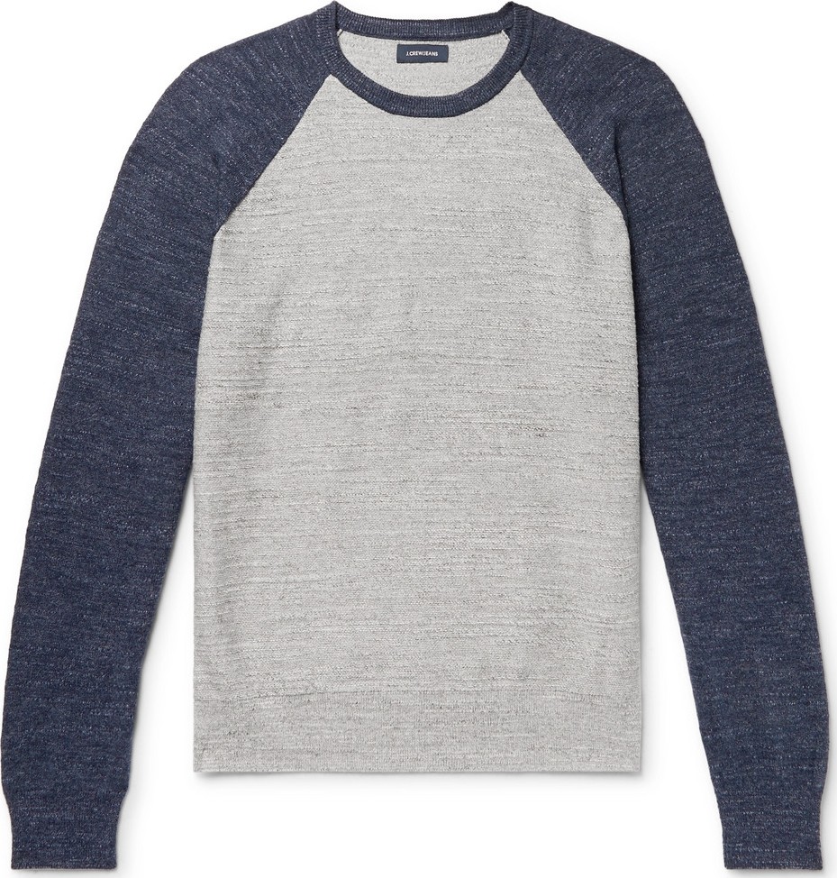 J.Crew Colour-Block Slub Mélange Cotton Sweatshirt