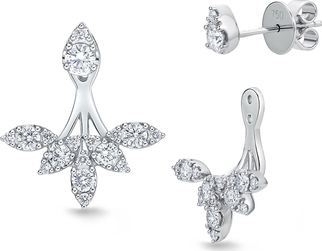 Memoire 18k White Gold Diamond Ear Jackets