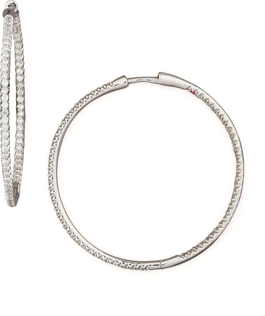 Roberto Coin 25mm 18K Gold Micro-Pave Diamond Hoop Earrings