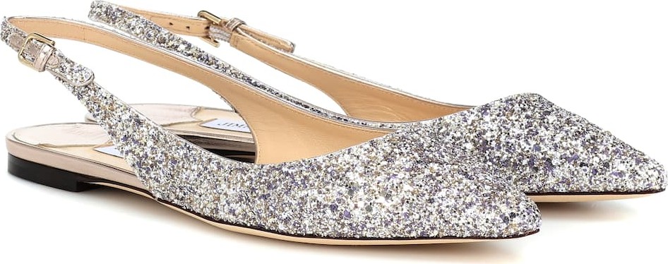 Jimmy Choo Erin glitter slingback ballet flats