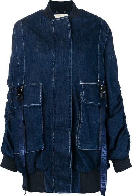 Fendi over-sized denim bomber jacket