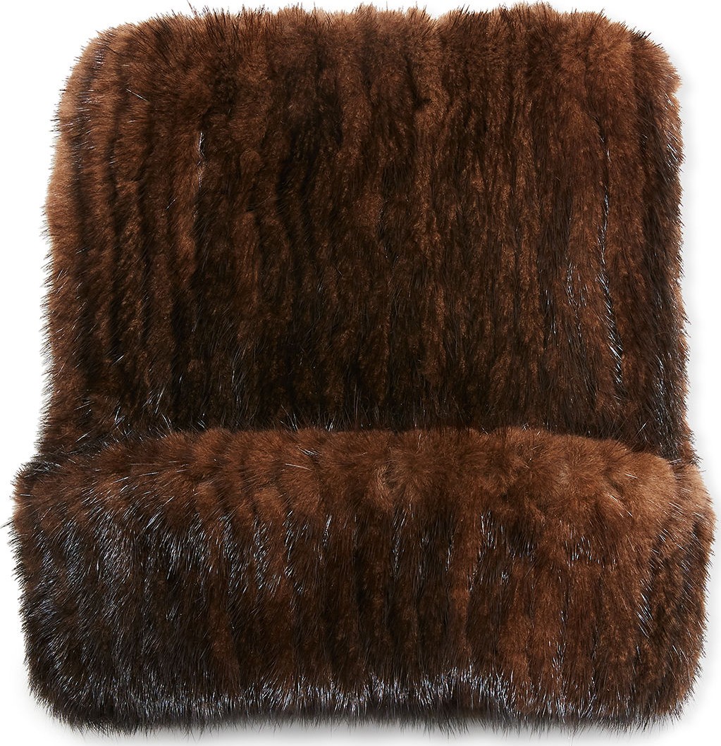 Belle Fare Mink Fur Knitted Beanie Hat