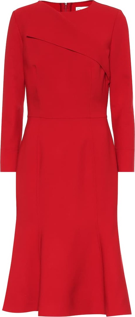 Oscar De La Renta Stretch wool midi dress