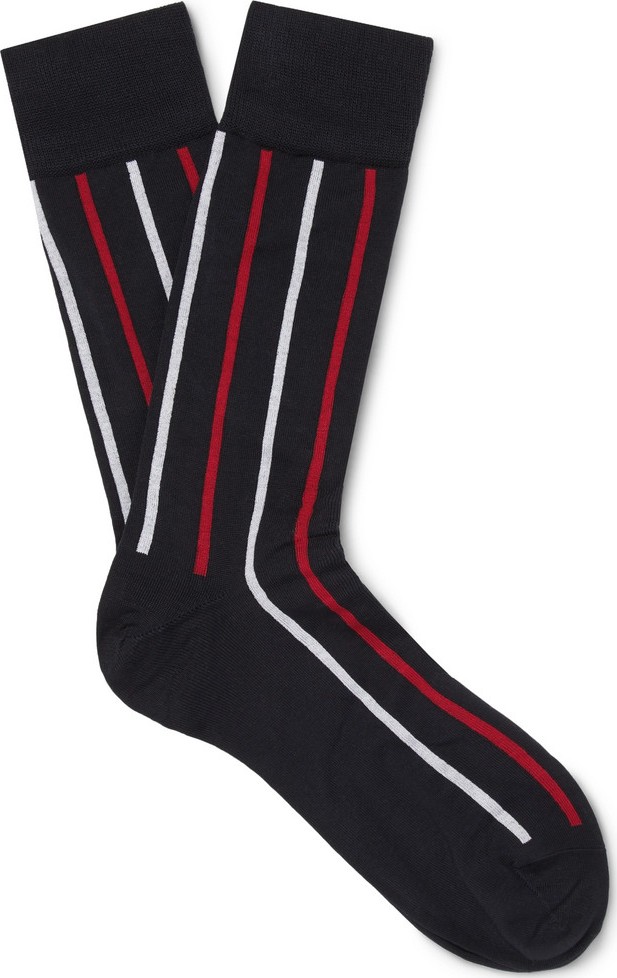 Thom Browne Striped Cotton-Blend Socks