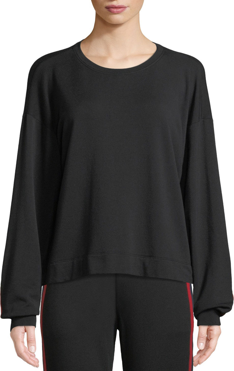 Velvet By Graham & Spencer Danica Striped Modal/Cotton Pullover Sweatshirt