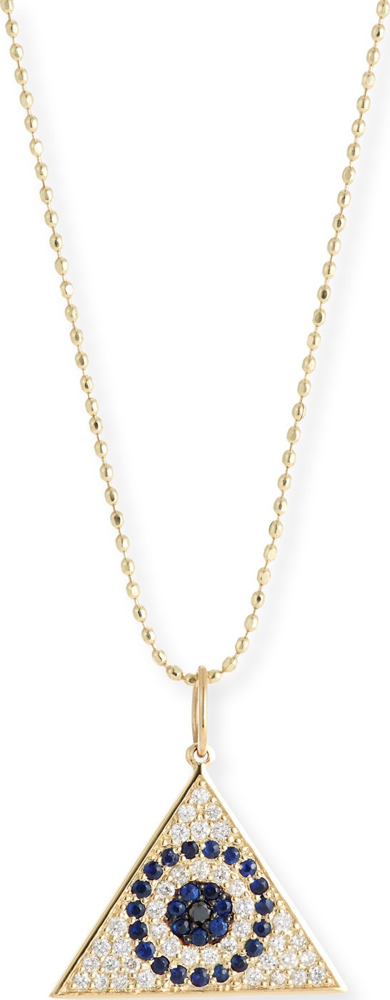 Sydney Evan Pyramid Mosaic Circle Necklace with Diamonds & Sapphires