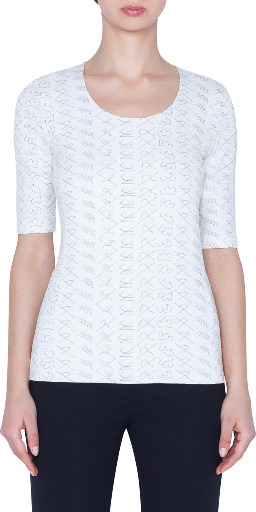 Akris Leporello Print Jersey Tee