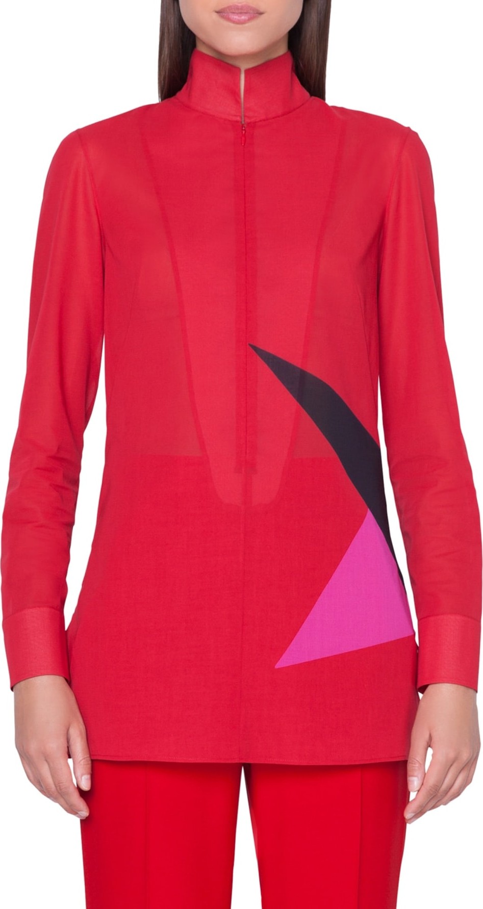 Akris Double Diamond Print Cotton Tunic