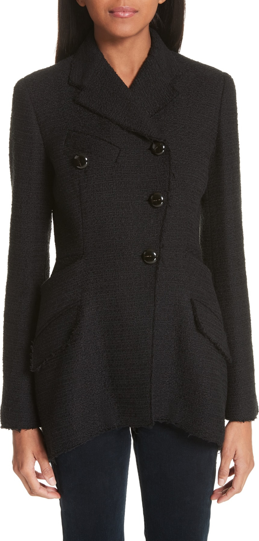 Proenza Schouler Asymmetrical Placket Tweed Jacket