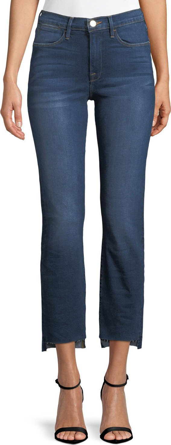 FRAME DENIM Le High Straight-Leg Released Step-Hem Cropped Jeans