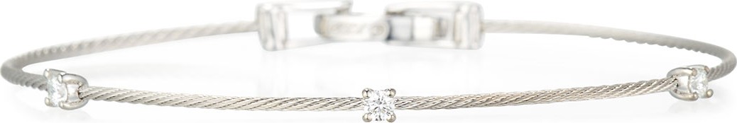 Paul Morelli 18k White Gold Three-Diamond Bracelet, 0.18 TCW