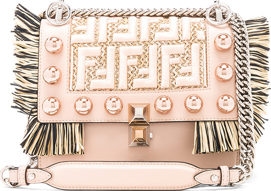 Fendi Small Logo Embroidered Tassel Trim Kan I