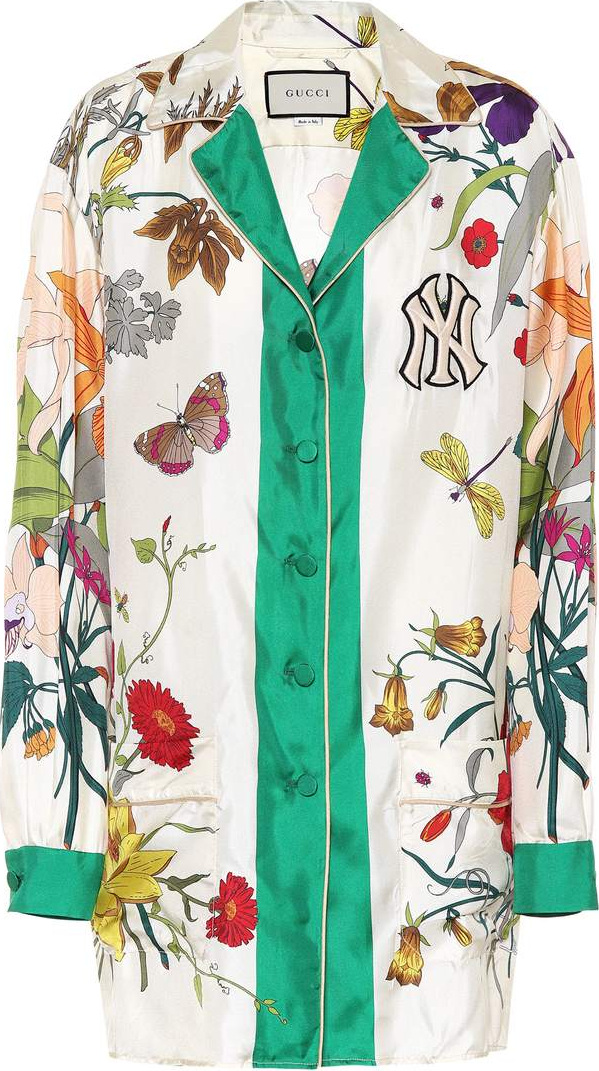 Gucci Oversized silk shirt jacket