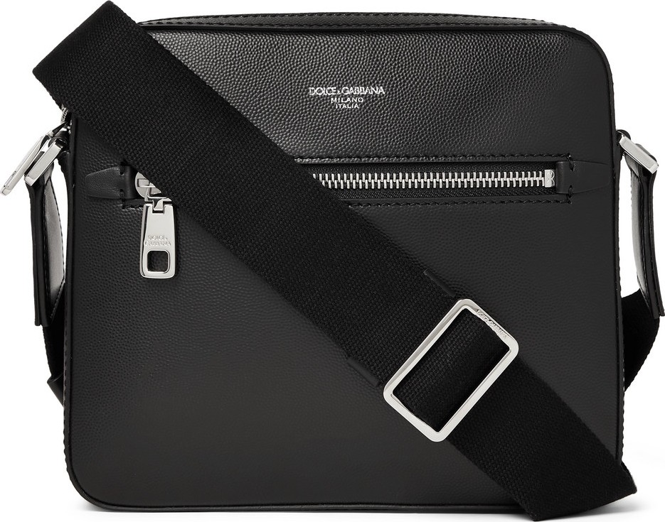 Dolce & Gabbana Pebble-Grain Leather Messenger Bag