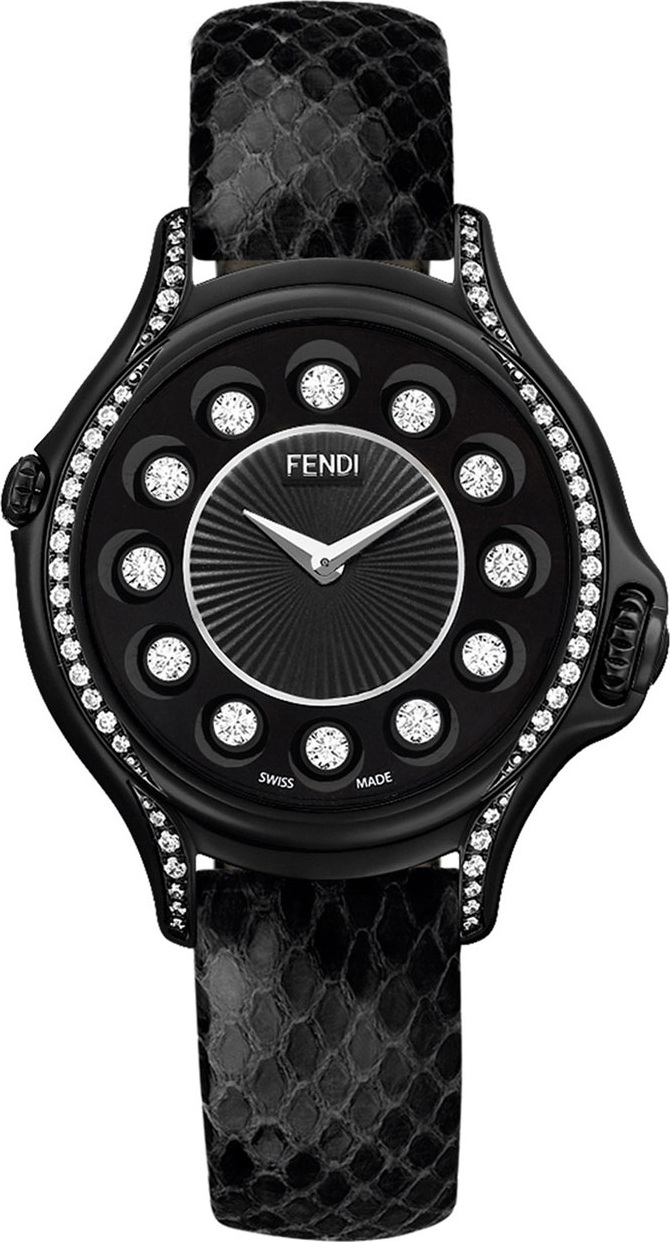 Fendi Crazy Carats Python Strap Watch with Diamond Bezel