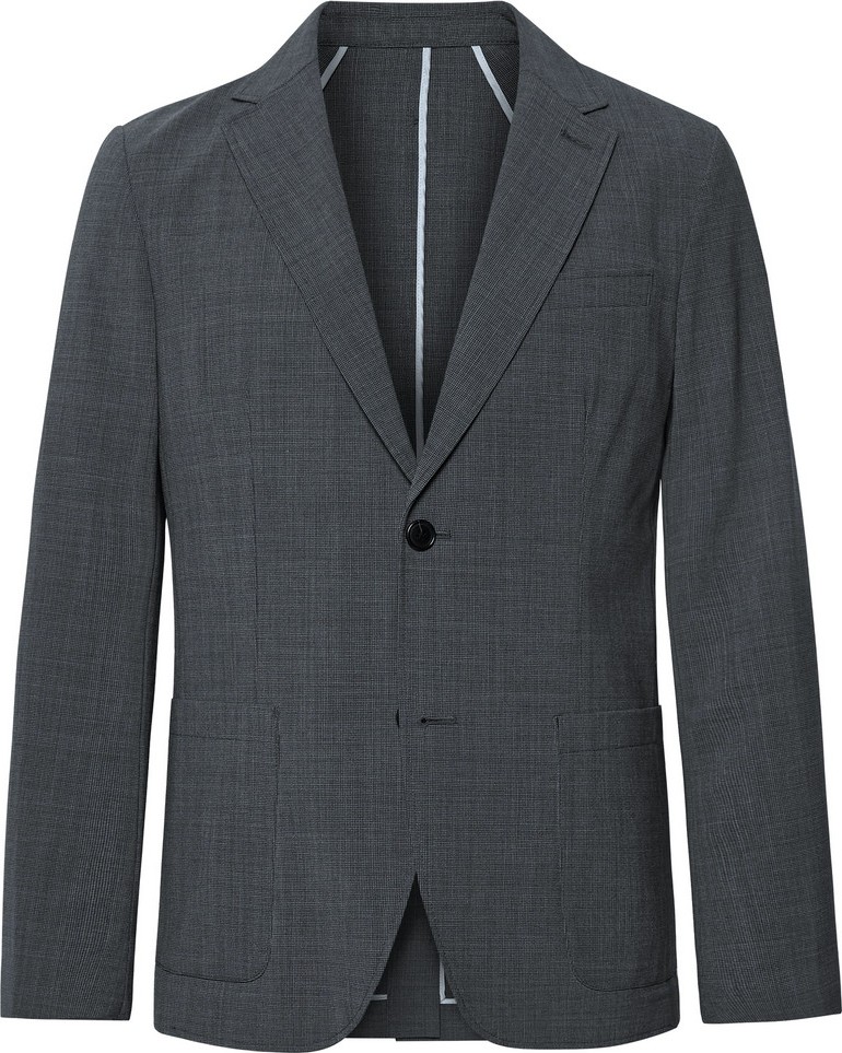 Club Monaco Grey Grant Slim-Fit Unstructured Puppytooth Woven Blazer