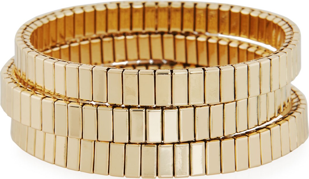 Neiman Marcus Watch Out Stretch Bracelet, Golden