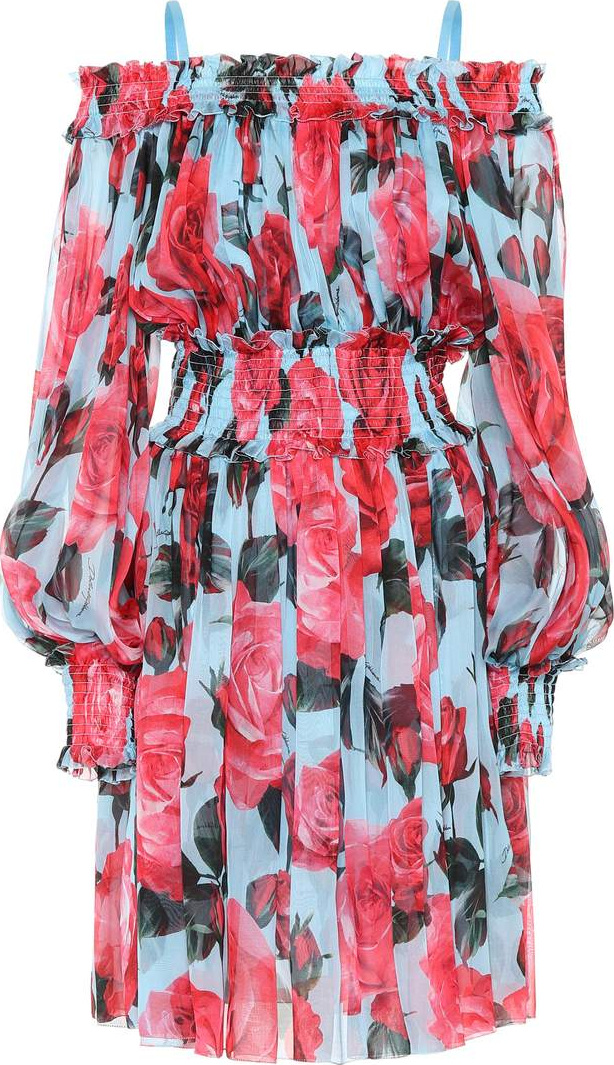 Dolce & Gabbana Floral-printed silk chiffon dress