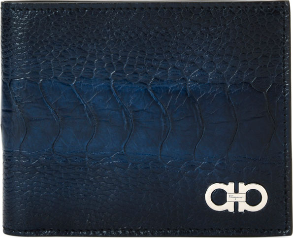 Salvatore Ferragamo Men's Ostrich-Leg 8-Card Bi-Fold Wallet