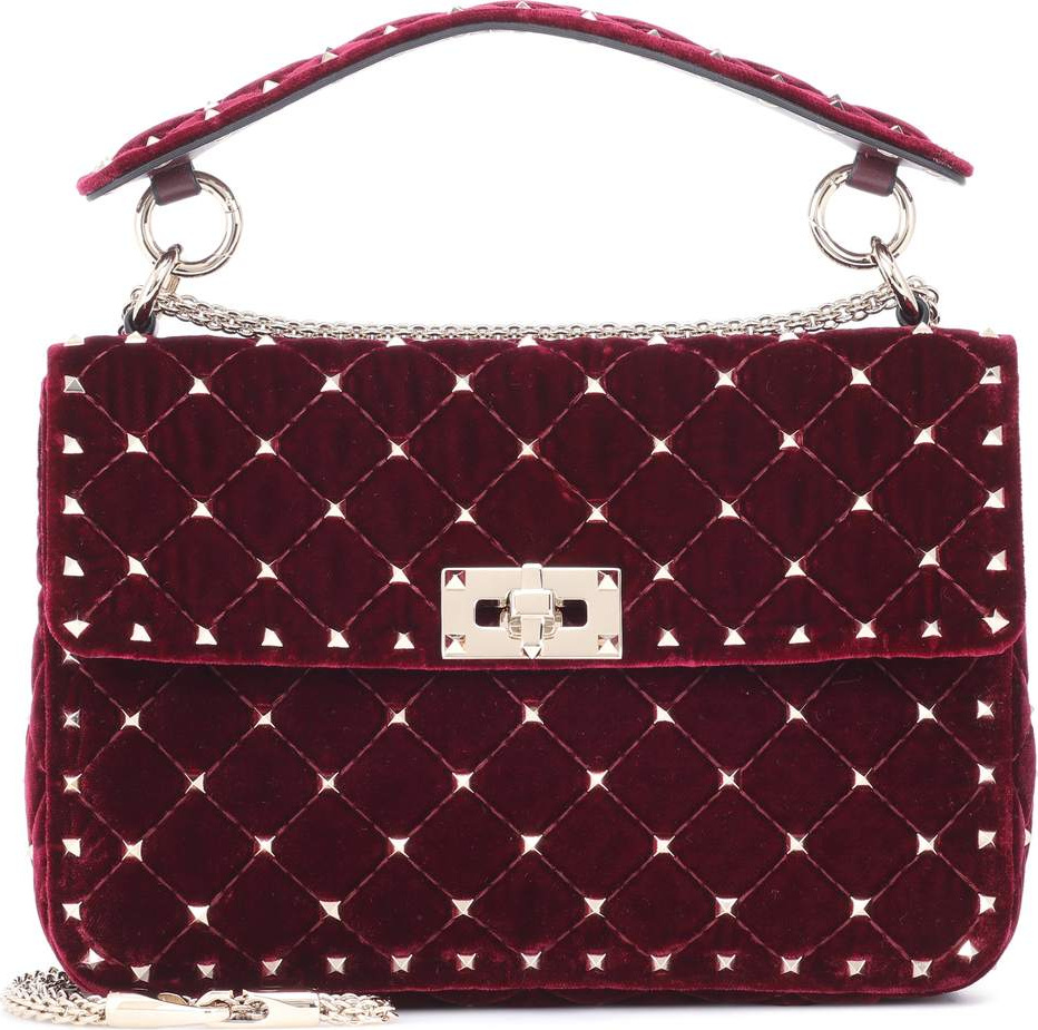 Valentino Valentino Garavani Rockstud Spike velvet shoulder bag