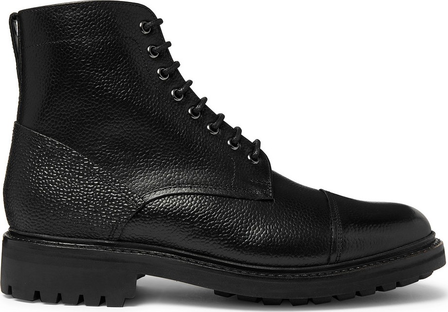 Grenson Joseph Cap-Toe Pebble-Grain Leather Boots
